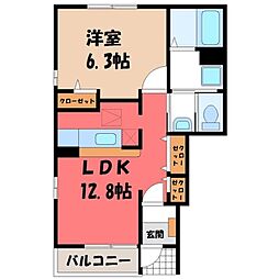 ルーチェ・II 1階1LDKの間取り