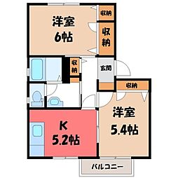 メゾン・エトワール A 2階2Kの間取り