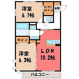 エミネンス 住居 3階2LDKの間取り