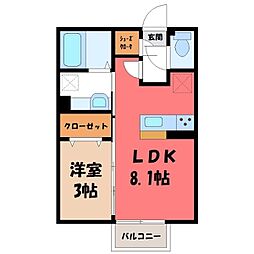 レジーナ 1階1LDKの間取り