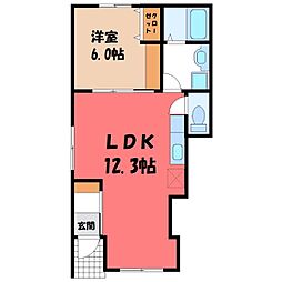 Gracieux 城北 1階1LDKの間取り