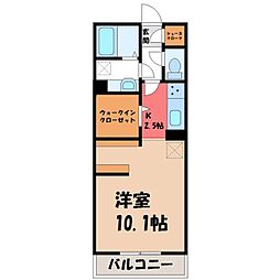 ヴェレーロ・クレッセント 1Kの間取図画像