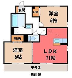 ラコントルC 2LDKの間取図画像