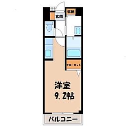 サンパティエコート ワンルームの間取図画像