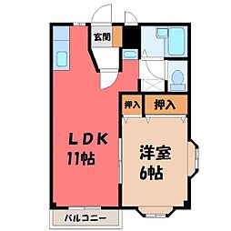 メゾン・セレッソ 1LDKの間取図画像