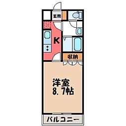 セピアローズ 1Kの間取図画像