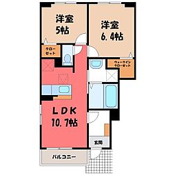グレース辰の木 2LDKの間取図画像