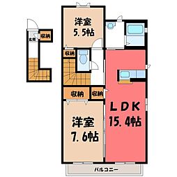 グリーンハイツ 2LDKの間取図画像