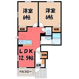 アンダンテ 2LDKの間取図画像