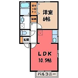 ラフォーレ 1LDKの間取図画像