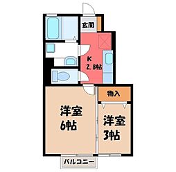 スプリングウィンドB 2Kの間取図画像
