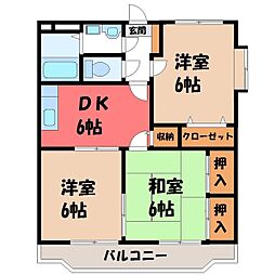 エトワール弐番街弐号館 3DKの間取図画像