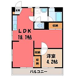 いせやハイツ 1LDKの間取図画像