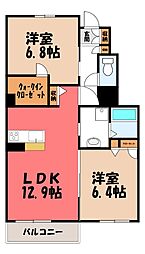 ディアスビオレータG 2LDKの間取図画像