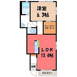 クレールメゾンG 1LDKの間取図画像