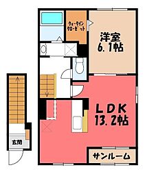 リーヴァ ノヴァ 1LDKの間取図画像