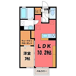 ルネッタ藤 1LDKの間取図画像