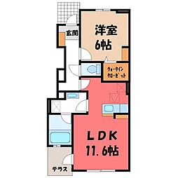 マニフィーク1 1LDKの間取図画像