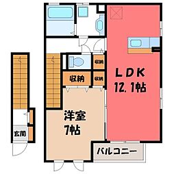 ブロードウェイA 1LDKの間取図画像
