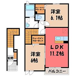 エスペランサB 2LDKの間取図画像