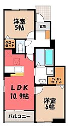 アレンデールII 2LDKの間取図画像