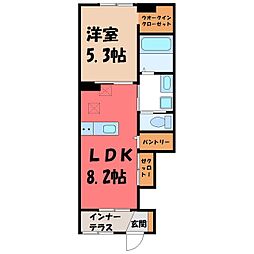 ファーストティアラ 1LDKの間取図画像