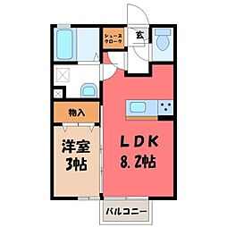 ヴィレッタ 1LDKの間取図画像