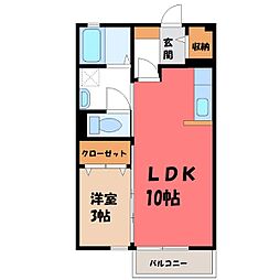 ヴィラ・フローラルB 1SKの間取図画像