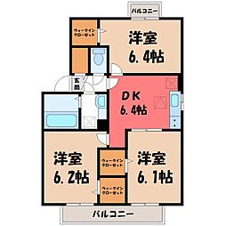ヤマト学園寮さくら 2LDKの間取図画像