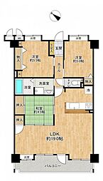 アムール板付6 3LDKの間取図画像