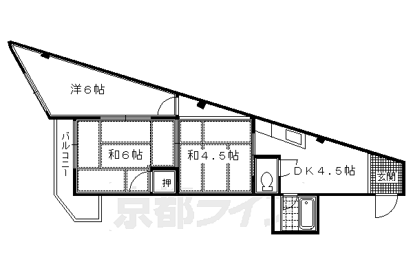 本町マンション 201｜京都府京都市伏見区淀本町(賃貸マンション3DK・2階・34.00㎡)の写真 その2