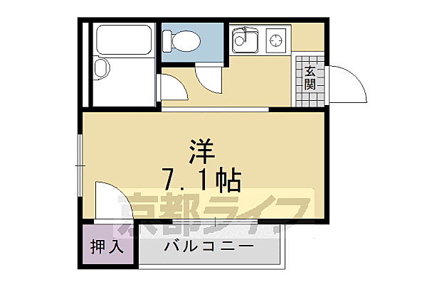 ＰＩＮＥ　ＴＲＥＥ 105｜京都府京都市伏見区京町10丁目(賃貸マンション1K・1階・21.32㎡)の写真 その2