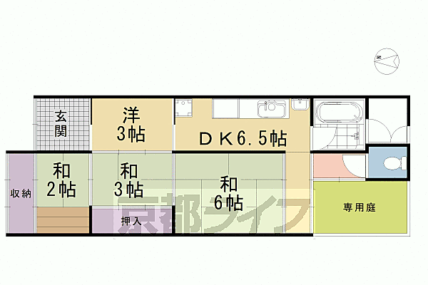 森嶋氏貸家 2東側｜京都府京都市伏見区京町八丁目横町(賃貸一戸建4K・--・49.50㎡)の写真 その2