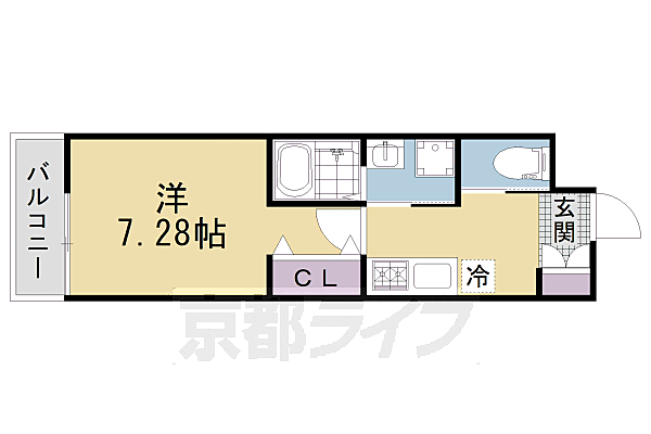 大阪府枚方市長尾家具町(賃貸マンション1K・5階・25.25㎡)の写真 その2