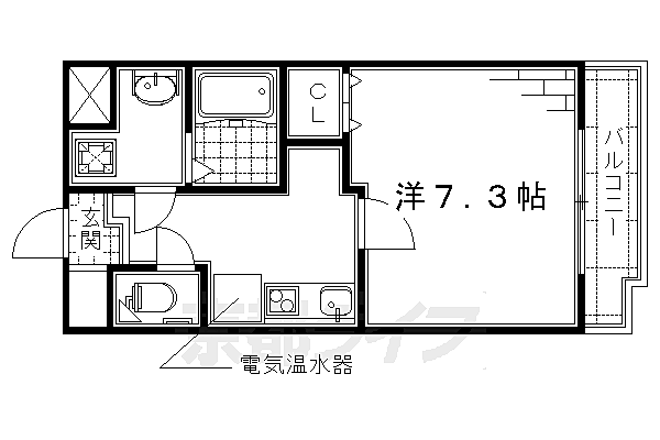 グランジュネス 306｜京都府京都市伏見区両替町4丁目(賃貸マンション1K・3階・25.25㎡)の写真 その2