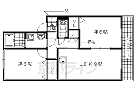 京都府城陽市枇杷庄大堀（賃貸アパート2LDK・1階・50.42㎡） その2