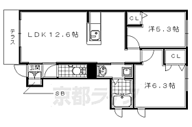 京都府木津川市城山台6丁目（賃貸アパート2LDK・1階・52.26㎡） その2