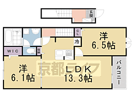 京都府木津川市加茂町里中門伝（賃貸アパート2LDK・2階・59.58㎡） その2