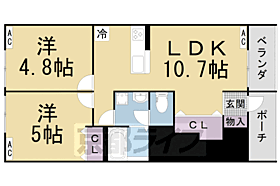 京都府木津川市木津清水（賃貸アパート2LDK・1階・43.73㎡） その2