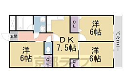 ピア・グレース21 3階2LDKの間取り