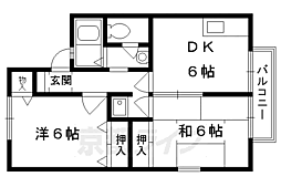 ロンゲビーテ 2階2DKの間取り