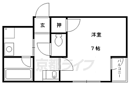 コーポ鍋島 3階1Kの間取り
