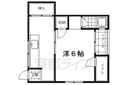 長束荘 1階1Kの間取り