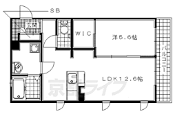京阪宇治線 木幡駅 徒歩8分の賃貸アパート 1階1LDKの間取り