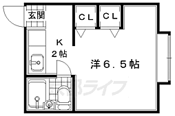 パインモール 1階1Kの間取り