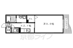 近鉄京都線 大久保駅 徒歩5分の賃貸マンション 4階1Kの間取り
