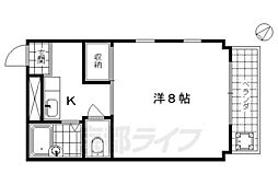 JR東海道・山陽本線 西大路駅 徒歩15分の賃貸マンション 2階1Kの間取り