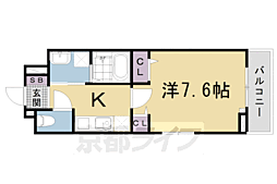 JR東海道・山陽本線 西大路駅 徒歩15分の賃貸アパート 3階1Kの間取り