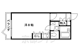 JR東海道・山陽本線 向日町駅 徒歩5分の賃貸マンション 4階1Kの間取り