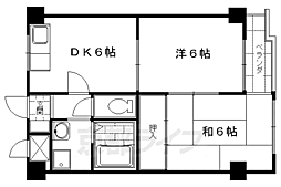 ハイツ北芳 1階2DKの間取り